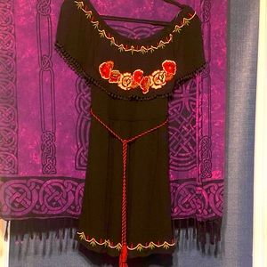 Peasant-style mini dress